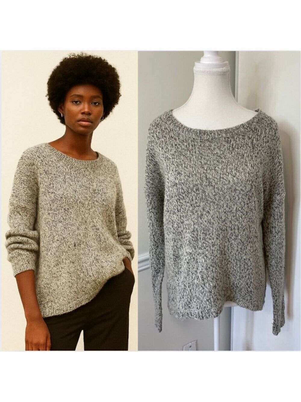 Vero Moda Heathered Crew Neck Knit Sweater S